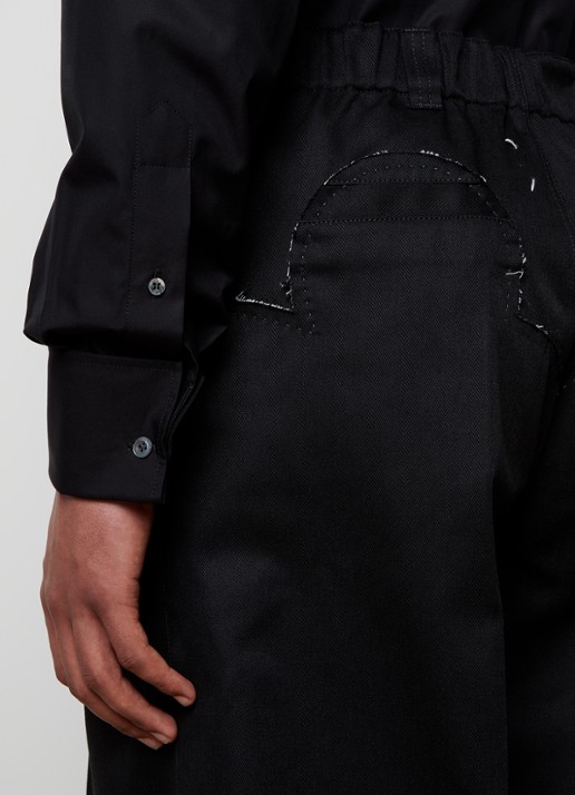 Maison Margiela Wide fit chino met plooidetail en steekzakken   - detail 3 zwart