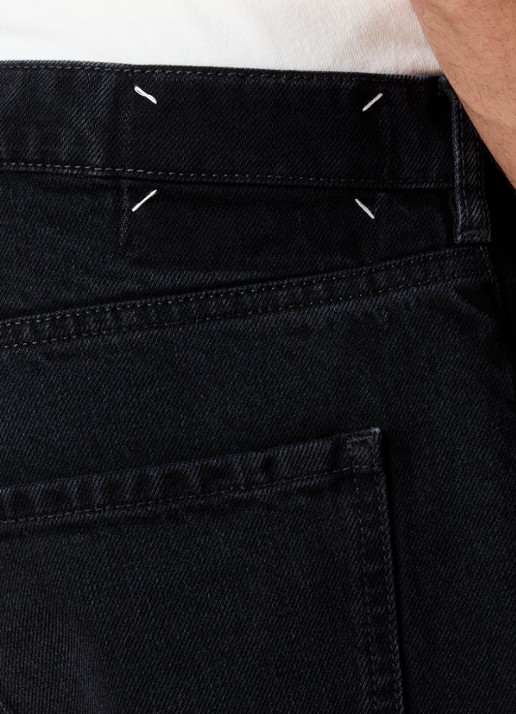 Maison Margiela Wide leg jeans met gekleurde wassing - detail 5 zwart