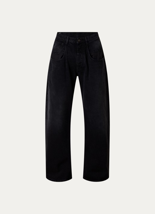 Maison Margiela Wide leg jeans met gekleurde wassing - voorkant zwart