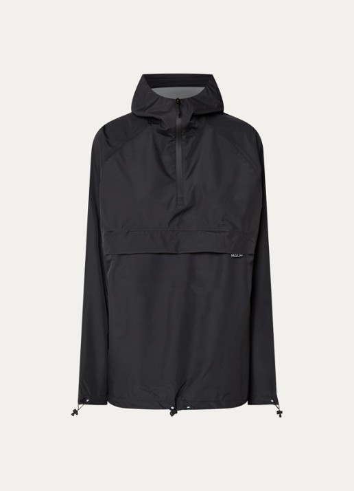 Maium Anorak met capuchon en ritszak  - voorkant 4 zwart
