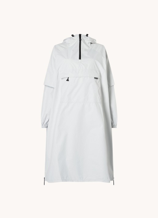 Maium Anorak regenjas met capuchon en ritszak - voorkant lichtgrijs