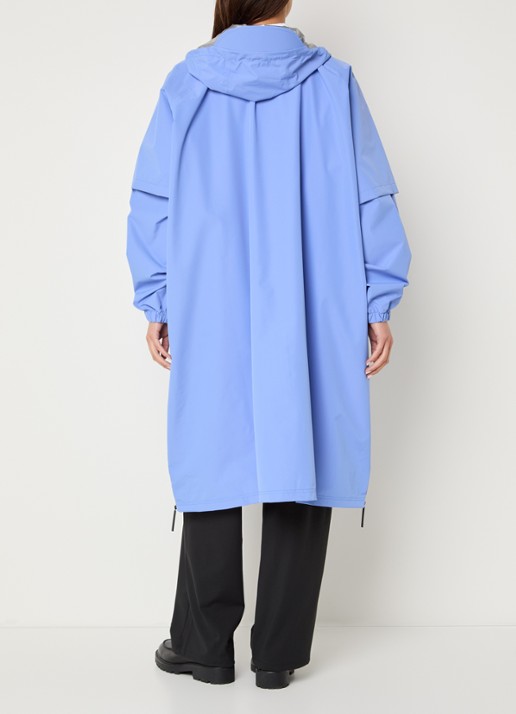 Maium Anorak regenjas met capuchon en ritszak - achterkant 3 blauw
