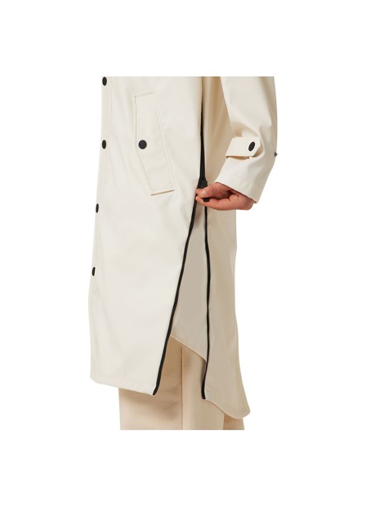 Maium Longline unisex regenjas met capuchon  - detail 8 gebroken wit