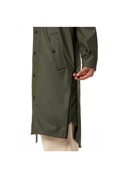 Maium Longline unisex regenjas met capuchon  - detail 10 legergroen
