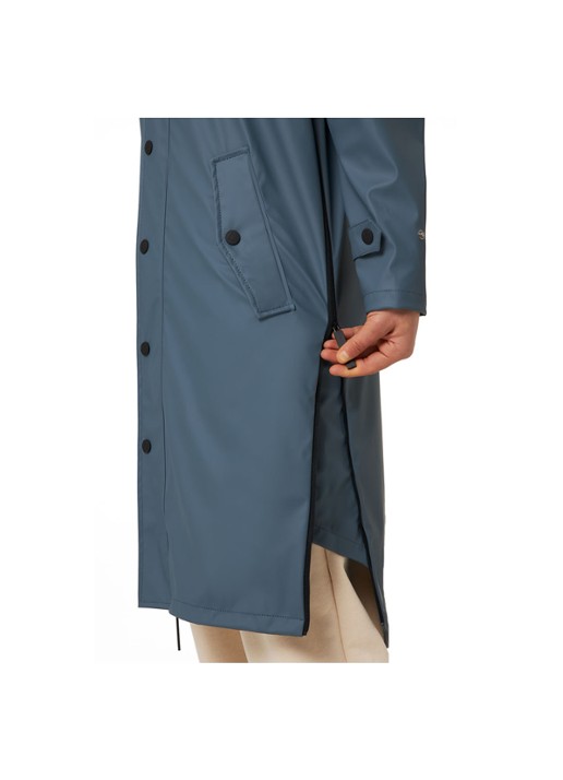 Maium Longline unisex regenjas met capuchon  - detail 6 blauwgrijs