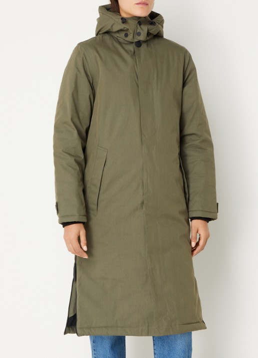 Maium Mac gewatteerde parka met steekzakken - detail 4 bronsgroen