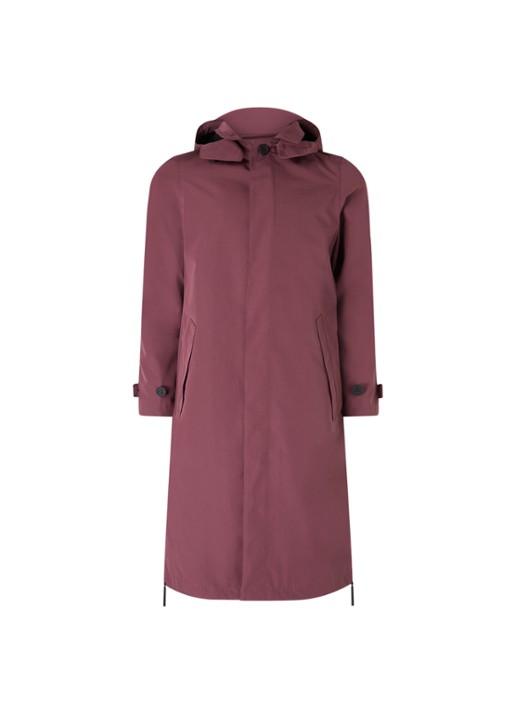 Maium Mac regenjas met afneembare capuchon en klepzakken - unisex - voorkant 4 bordeauxrood