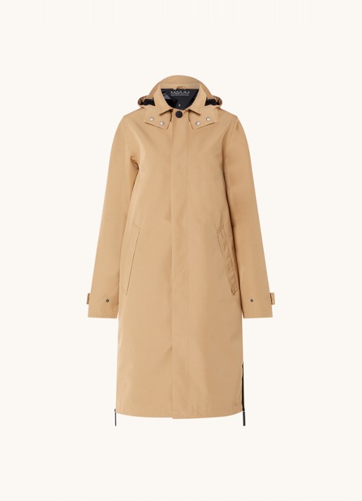 Maium Mac regenjas met afneembare capuchon - unisex - voorkant camel