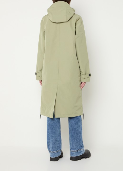 Maium Mac regenjas met afneembare capuchon - unisex - achterkant lichtgroen