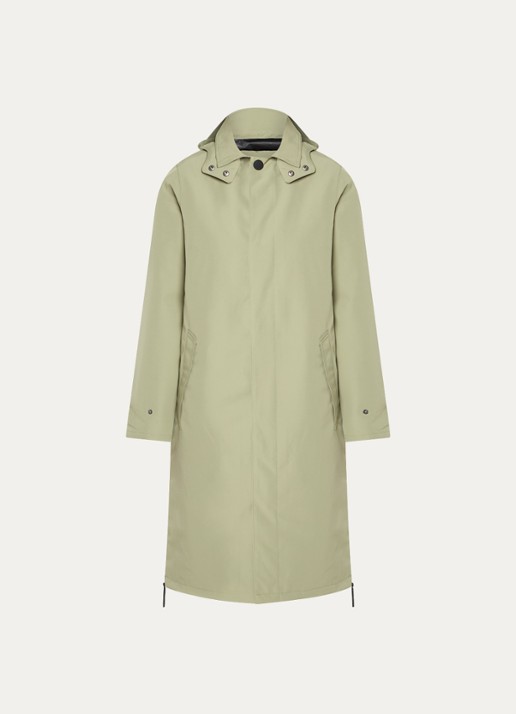 Maium Mac regenjas met afneembare capuchon - unisex - voorkant 2 lichtgroen