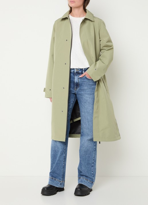 Maium Mac regenjas met afneembare capuchon - unisex - voorkant 3 lichtgroen
