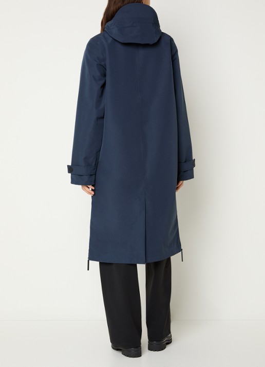 Maium Mac regenjas met afneembare capuchon - unisex - achterkant 3 donkerblauw