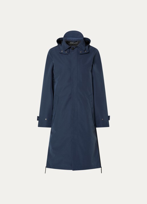 Maium Mac regenjas met afneembare capuchon - unisex - voorkant donkerblauw