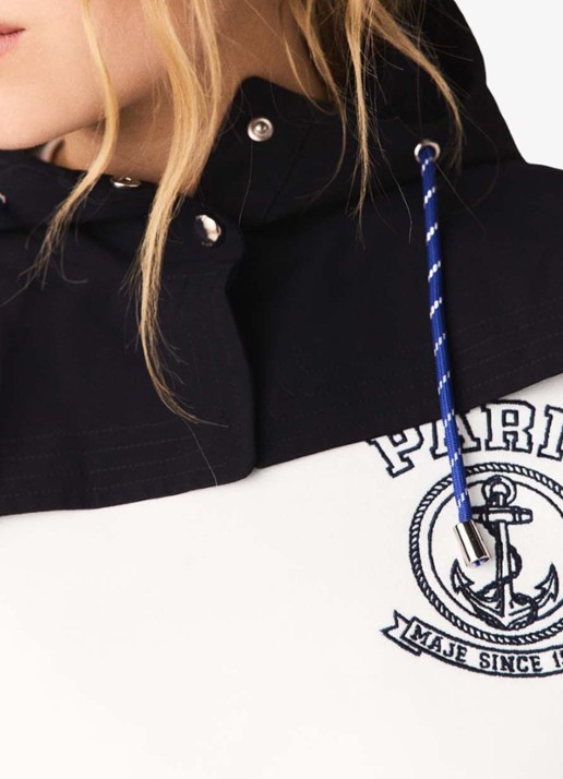 Maje Afneembare waterproof capuchon - detail 4 donkerblauw