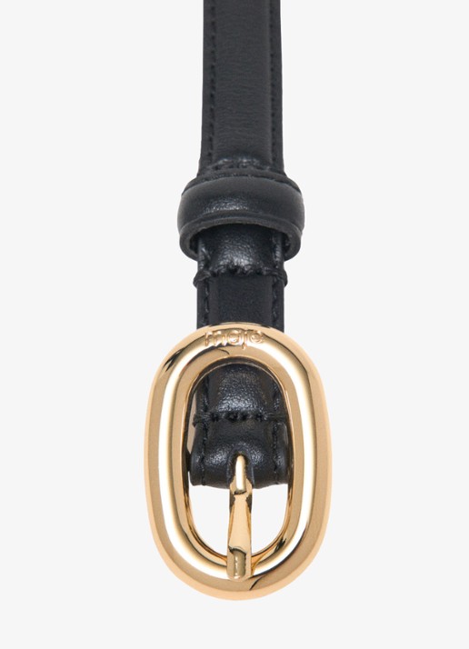 Maje Aminioval riem van leer - detail 5 zwart