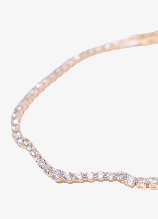 Maje Armband met zirkonia - achterkant 2 goud
