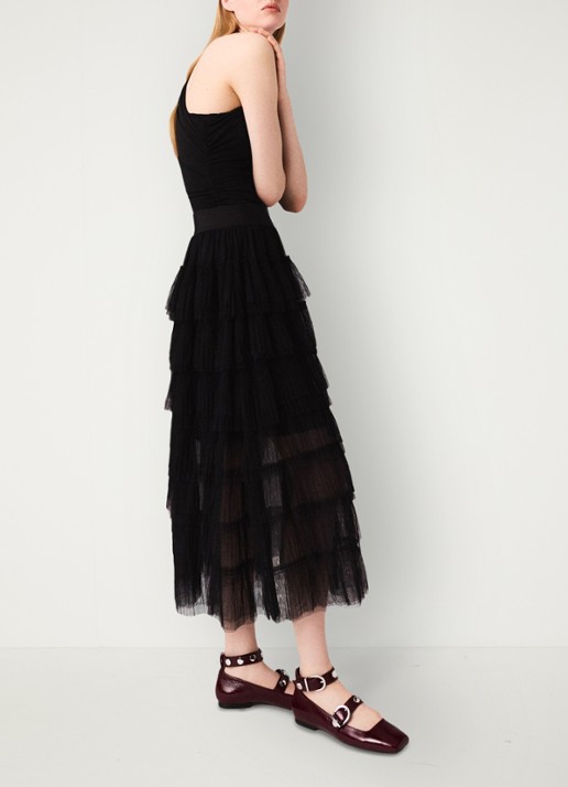 Maje Asymmetrische one shoulder body - detail 5 zwart