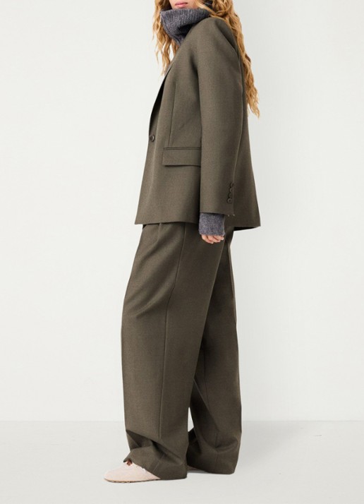 Maje Blazer in wolblend met gespdetail en klepzakken