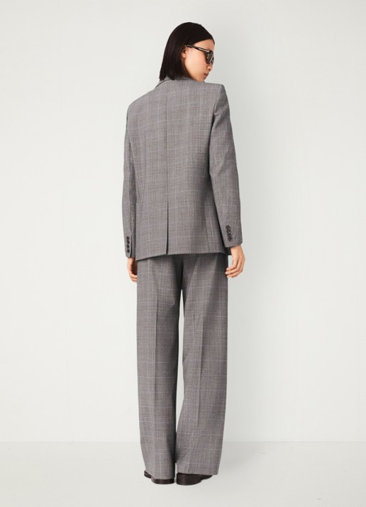 Maje Blazer in wolblend met ruitdessin - achterkant grijs