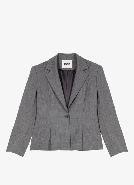 Maje Blazer in wolblend - detail 5 grijs