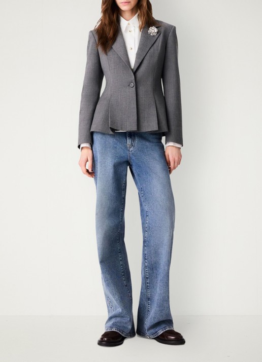 Maje Blazer in wolblend - voorkant 8 grijs