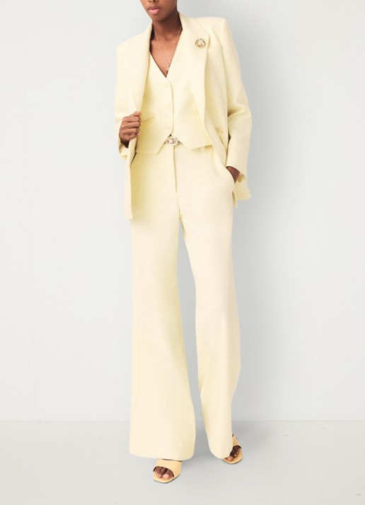 Maje Blazer met klepzakken - detail 5 lichtgeel
