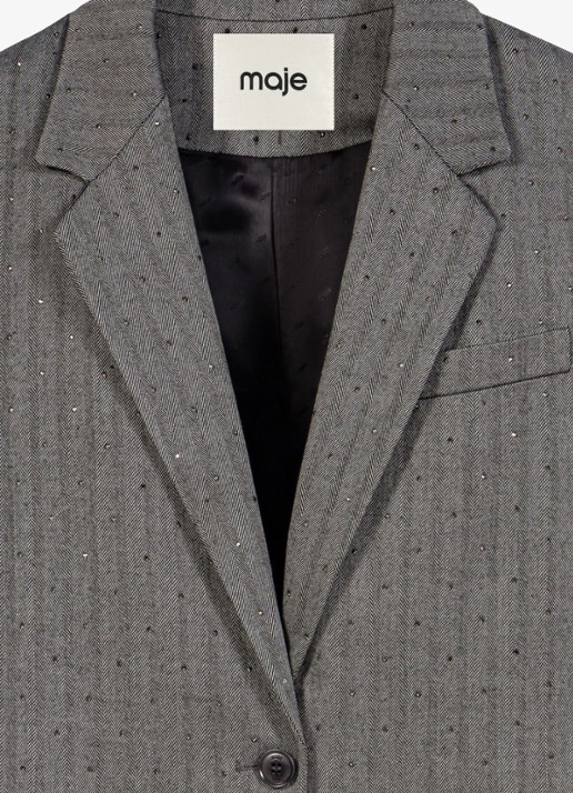 Maje Blazer met strass - detail 4 grijs