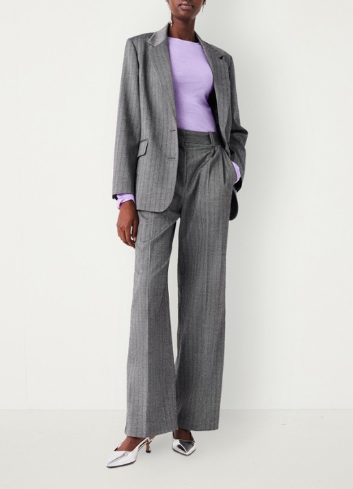 Maje Blazer met strass - voorkant 8 grijs