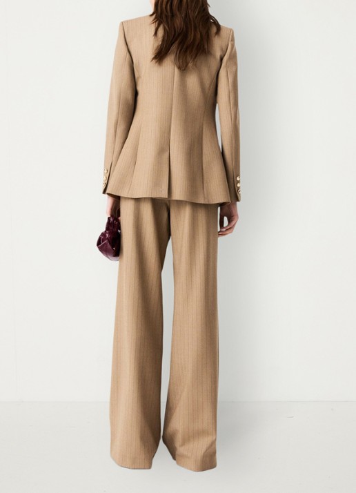 Maje Blazer met streepprint - achterkant beige / beige