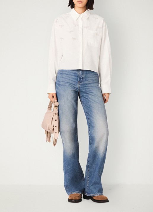 Maje Blouse met imitatieparels - voorkant 6 wit