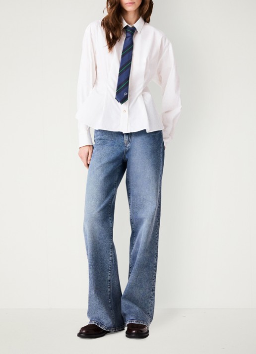 Maje Blouse met plooidetail  - voorkant 8 wit