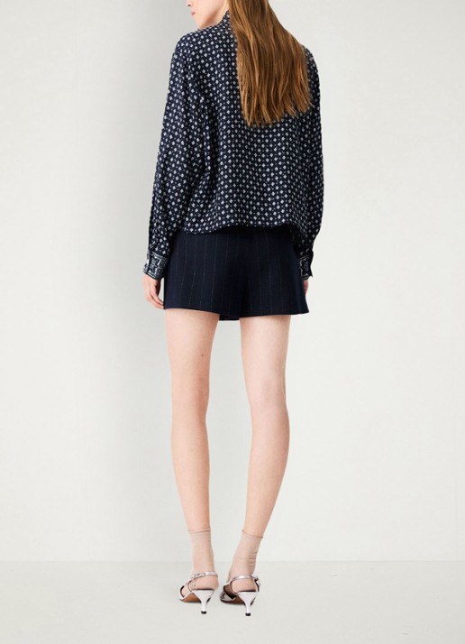 Maje Blouse met print - achterkant 8 donkerblauw