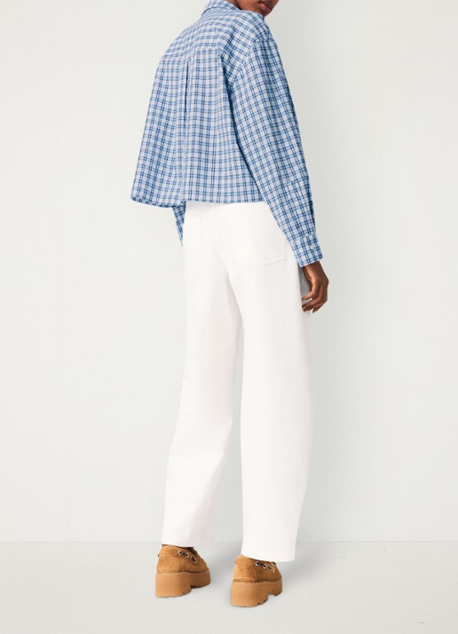 Maje Blouse met strass en afneembare stropdas - achterkant blauw