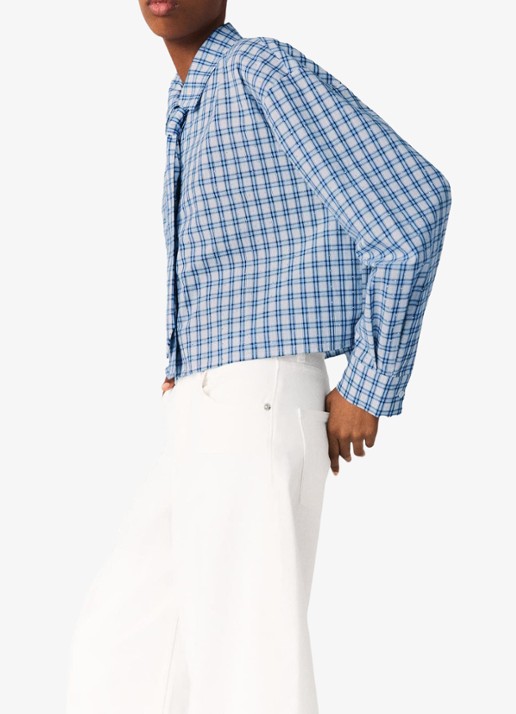 Maje Blouse met strass en afneembare stropdas - detail 5 blauw