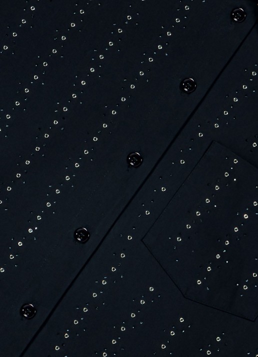 Maje Blouse met strass en borstzak - detail donkerblauw