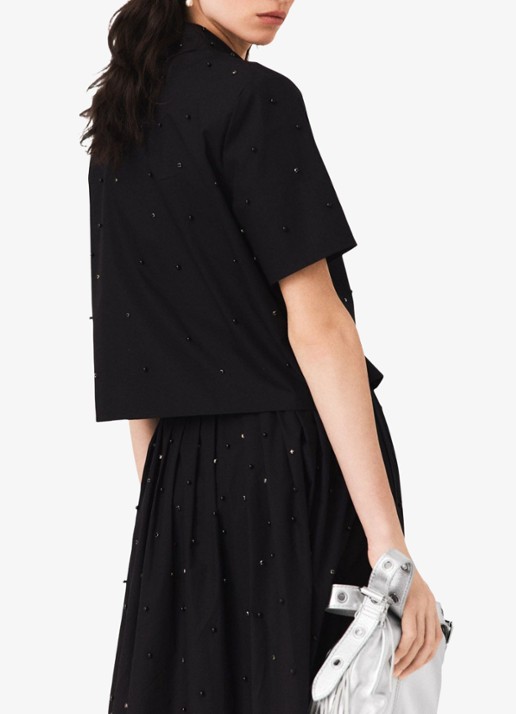 Maje Blouse met strass - achterkant zwart