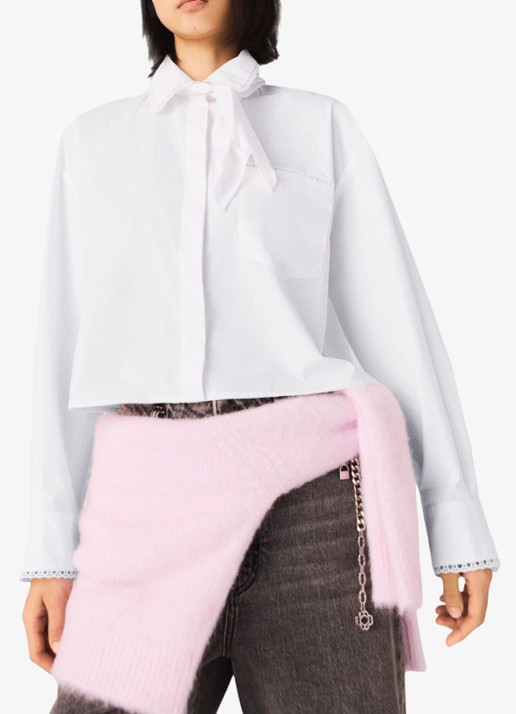 Maje Blouse met strikkraag