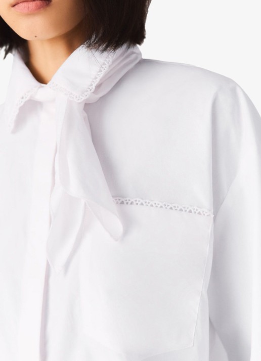 Maje Blouse met strikkraag - detail 6 wit