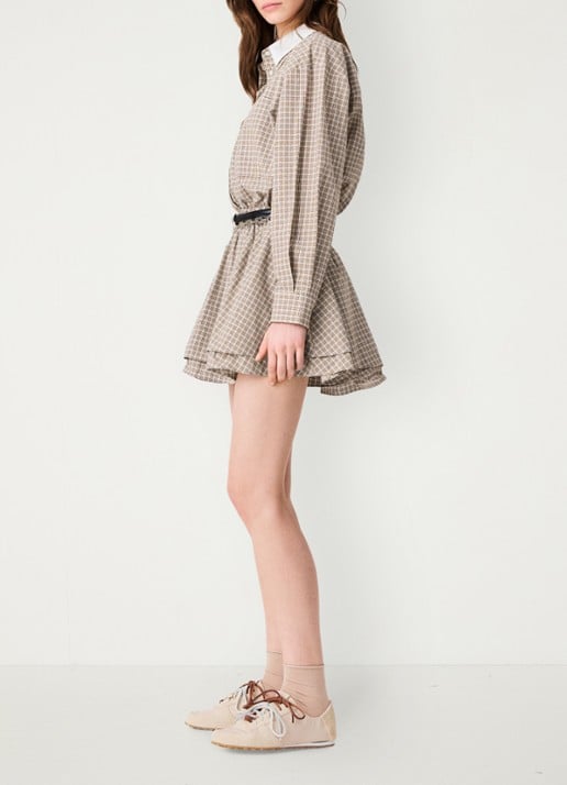 Maje Blousejurk met strassdetails met ruitdessin
