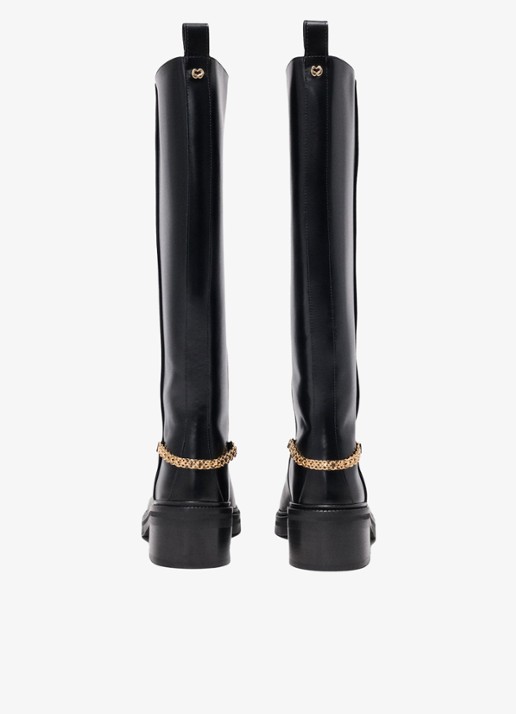 Maje Boots van leer - achterkant 2 zwart