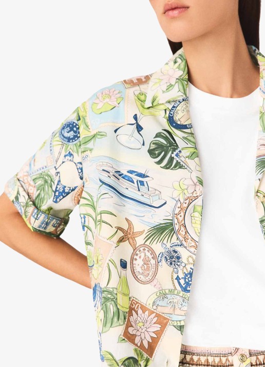 Maje Cifesti blouse met print - detail 5 groen