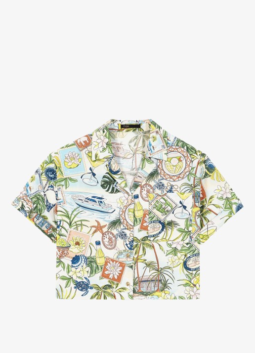 Maje Cifesti blouse met print - voorkant 6 groen