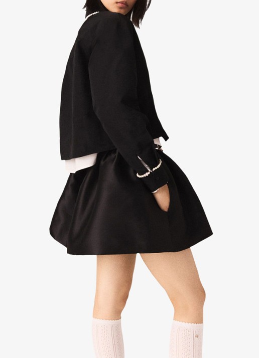 Maje Ciperly blouse met borstzak - detail 4 zwart