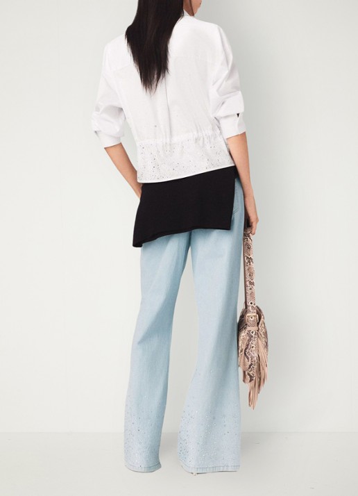 Maje Cisequino blouse met broderie - achterkant wit