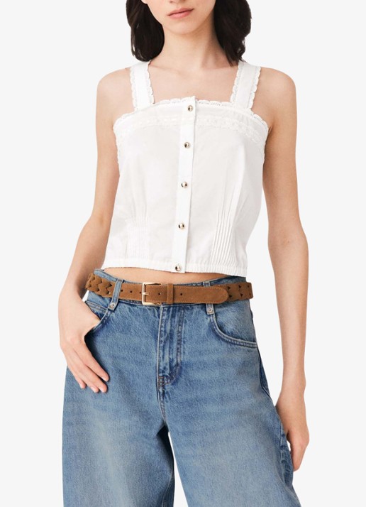 Maje Crop top met borduring