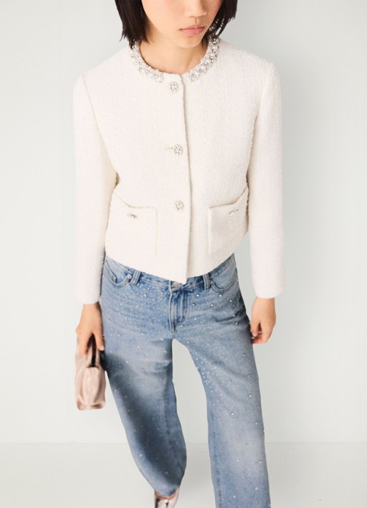 Maje Cropped blazer met tweed-look