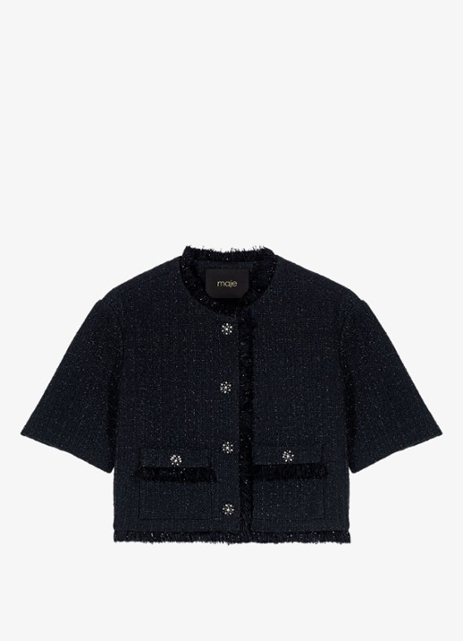 Maje Cropped blazer met tweed-look