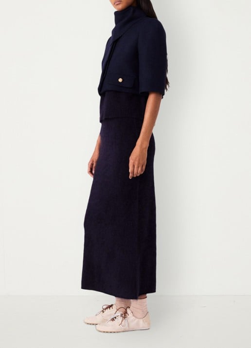Maje Cropped jack in wolblend met afneembare sjaal