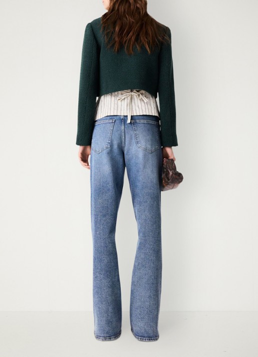 Maje Cropped jack met tweed-look - achterkant groen