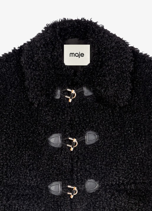 Maje Cropped jack van teddy - detail jeans
